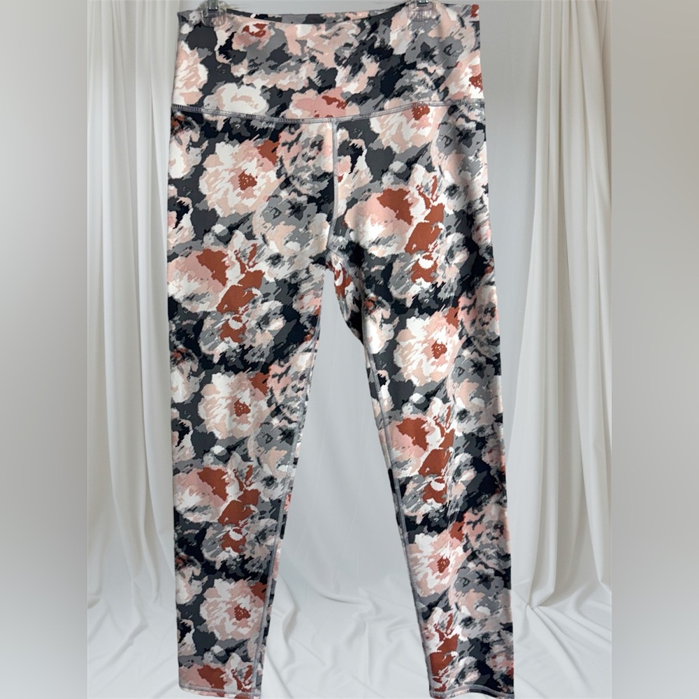aerie Chill Play Move Floral Patterned High Waisted Full Length Leggings Size XL